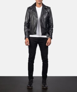 Men's Allaric Alley Black Leather Biker Jacket