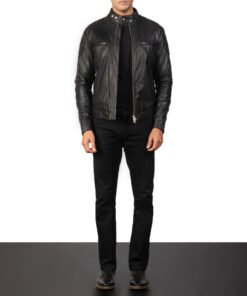 Gatsby Black Leather Biker Jacket
