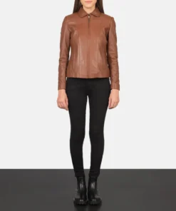 Women's Colette Brown Leather Jacket